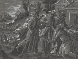 Abraham Recibiendo a los Ángeles [verso]
