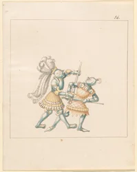 Freydal, El Libro de Justas y Torneos del Emperador Maximiliano I: Combates a Pie (Justas)(Volumen III): Lámina 164