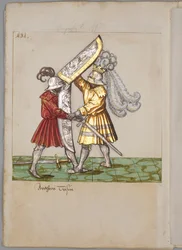 Ilustración del libro del torneo del emperador Maximiliano I, 1512-1515