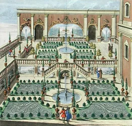 El jardín de un príncipe, finales del siglo XVII o principios del XVIII