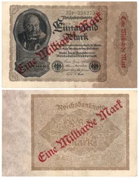 Un billete de mil millones de marcos, 1922