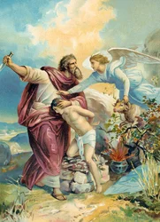 Abraham a punto de sacrificar a Isaac