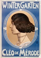 Anuncio de "Wintergarden", protagonizado por Cleo de Merode (litografía en color)