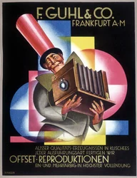 Publicidad del fabricante alemán de cámaras Offset. En «Gebrauchs Graphik», periódico alemán