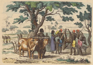 Agricultor y cazadores egipcios antiguos