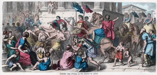 Historia Antigua. Roma. Procesión al circo ... (grabado)