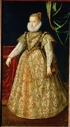Anna Katharina Gonzaga, segunda esposa del archiduque Fernando II del Tirol, vestida de novia (óleo sobre lienzo)