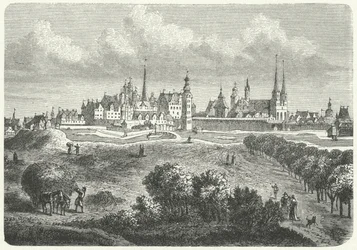 Berlín y Colln en el siglo XVII (grabado)