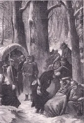 Bivouac en la nieve, Historia de la guerra entre Francia y Alemania de Cassell, publicada por Cassell and Company Limited, c.1890