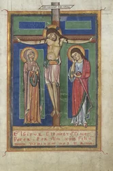 Página del Cánon de un Sacramentario, con la Crucifixión, c. 1150-1160