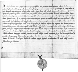 Carta de Enrique Raspe, Landgrave de Turingia y anti-rey alemán, para el obispo Hermann de Wurzburgo