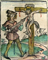 Cristo recrucificado, publicado en la Crónica de Núremberg, 1493