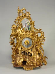 Reloj, movimiento hecho por Baumgartinger, c.1750