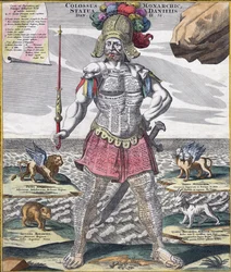 Rey colosal a caballo de su imperio, c.1750