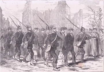 Convoy de prisioneros, Cassells History of the War between France and Germany publicado por Cassell and Company Limited, c.1890