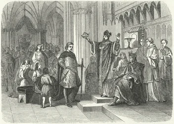 Coronación de Enrique el Joven Rey por Roger, arzobispo de York