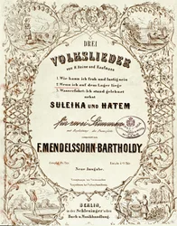Portada de la partitura de Drei Volkslieder por Felix Mendelssohn