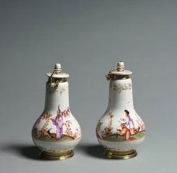 Frasco cubierto, fabricante Meissen Porcelain Factory, Alemania, c.1720-1723