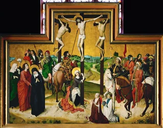 Crucifixión. Panel de un altar (óleo sobre madera)