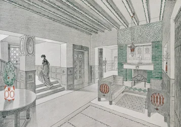 Diseño para una sala de estar por Valentin Mink, 1906