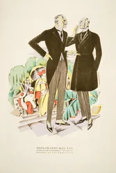Té diplomático, trajes de Fasskessel U. Muntmann, de Styl, pub.1922