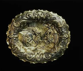 Plato que muestra a Diógenes y Alejandro Magno, Augsburgo