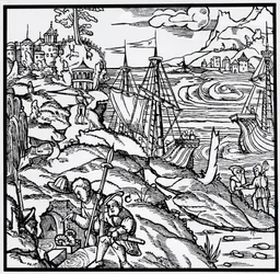 Grabado de De re metallica (Sobre la naturaleza de los metales), por Georg Pawer o Georgius Agricola (1494-1555)