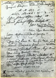Entrada en los registros de la Universidad de Halle, mostrando el nombre de Handel, 1702