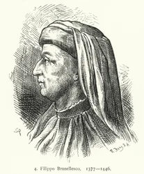 Filippo Brunelleschi, arquitecto e ingeniero italiano (grabado)