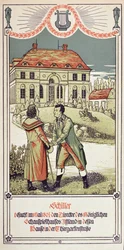 Friedrich von Schiller (1759-1805) visita al Director del Teatro Real en Berlín en mayo de 1804, 1906