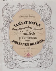 Portada de "Variaciones sobre un tema de Robert Schumann" (Op. 23) por Johannes Brahms