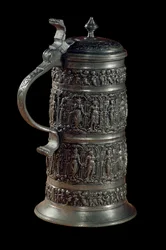 Arte alemán: jarra de vermeil de Annaberg. Siglo XVI. París, Museo del Louvre