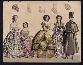 Placa de moda alemana, mediados del siglo XIX
