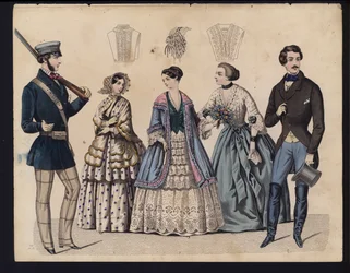 Placa de moda alemana, mediados del siglo XIX