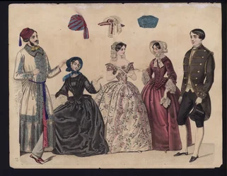 Placa de moda alemana, mediados del siglo XIX