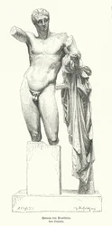 Hermes y el niño Dionisio, estatua del escultor griego Praxíteles descubierta en las ruinas del Templo de Hera, Olimpia
