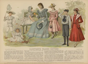 Ilustración para Illustrirte Frauen-Zeitung (litografía en color)