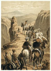 Ilustración de la conquista del Amazonas por los europeos. En “De Bootslieden der Amazon-River”, Karl Muller, Países Bajos