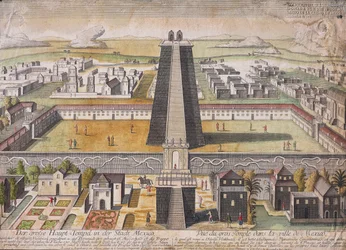 Reconstrucción imaginaria del Templo Mayor en la Ciudad de México