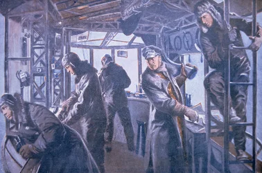 En la góndola de control delantero de un Zeppelin