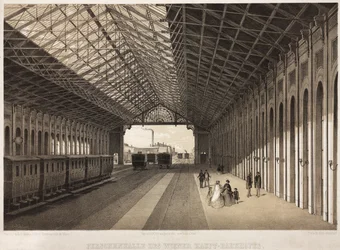 Interior de la estación central de ferrocarril, Viena