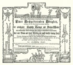Invitación a un espectáculo público en Núremberg (grabado)