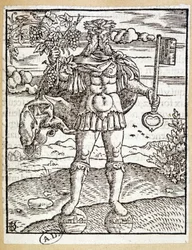 Jano (con una llave en una mano y una rama de vid en la otra) - Alemania