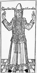 Sumo Sacerdote Judío, de Liber Chronicarum por Hartmann Schedel, publicado en Núremberg, 1493