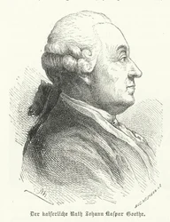Johann Caspar Goethe, padre del autor alemán Johann Wolfgang von Goethe (grabado)