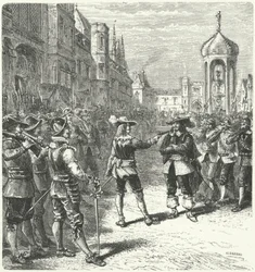 John Lambert impidiendo que el Parlamento Rump se reúna