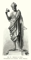 San Juan Bautista, estatua de bronce de Donatello (grabado)