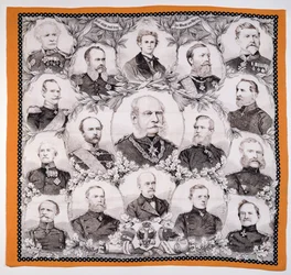 Kaiser Wilhelm I (1797-1888) rodeado por los generales alemanes, 1870