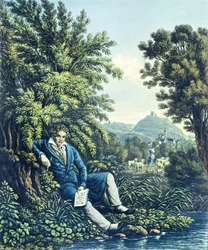 Ludwig van Beethoven junto a un río