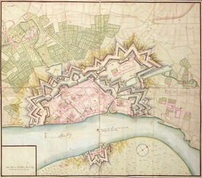 Mapa de Düsseldorf, 1736